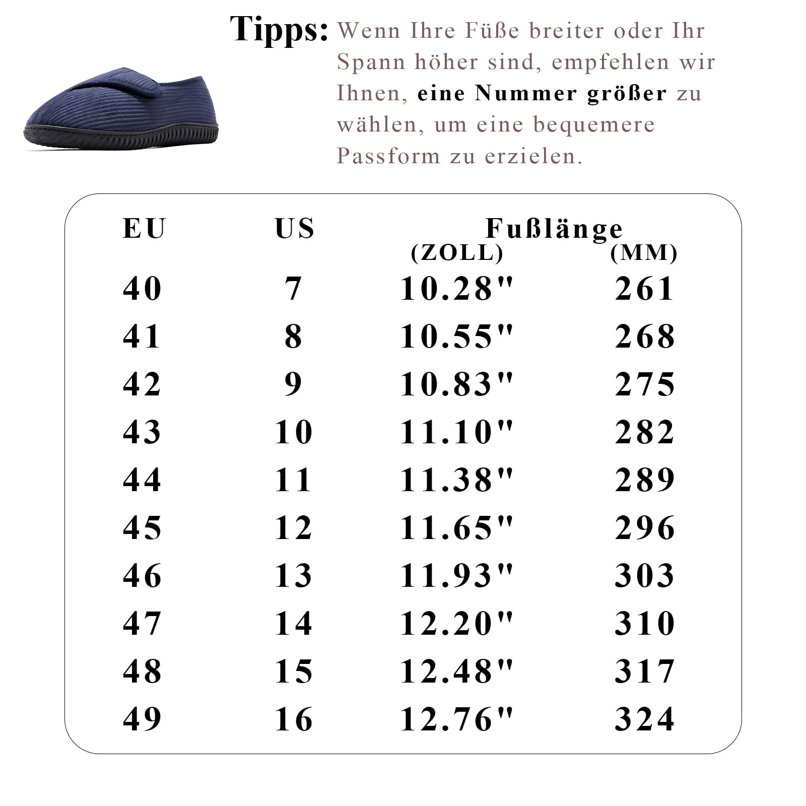 Git-up Herren Diabetiker Hausschuhe Schuhe Arthritis Ödem Verstellbare Verschluss Memory Foam Hausschuhe
