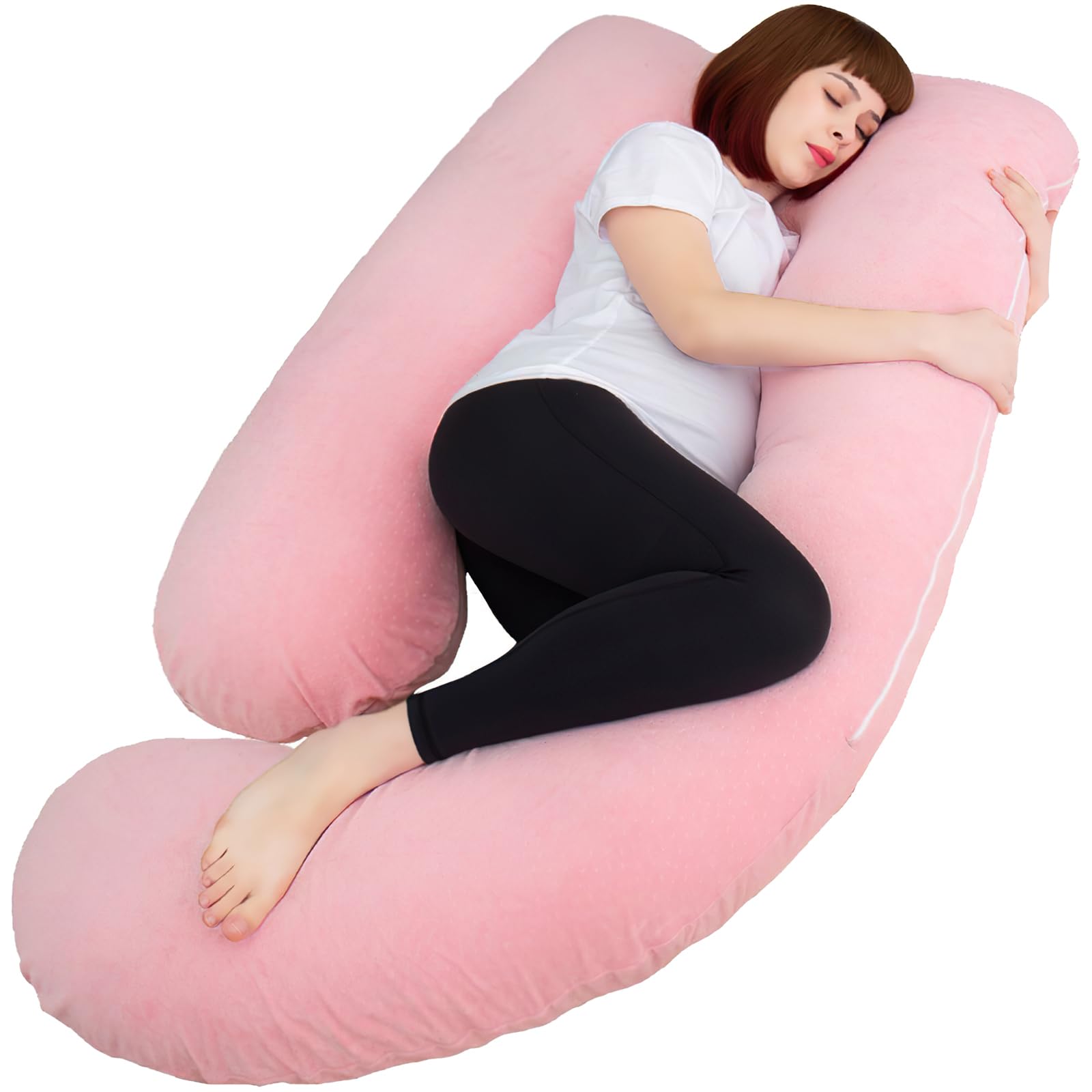 AMCATON 60 Inch Pregnancy Pillows for Sleeping (Pink)