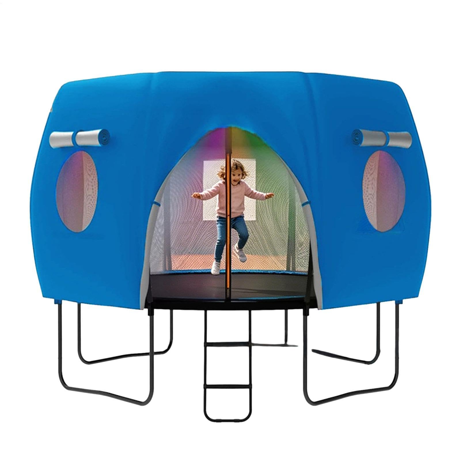 Trampoline Tent, Windproof Lantern Pumpkin Trampoline Tent, 210D Silver-Coated Oxford Cloth Trampolines Cover, Waterproof UV Protection Trampolines Cover, for Parties, Picnics, Activities