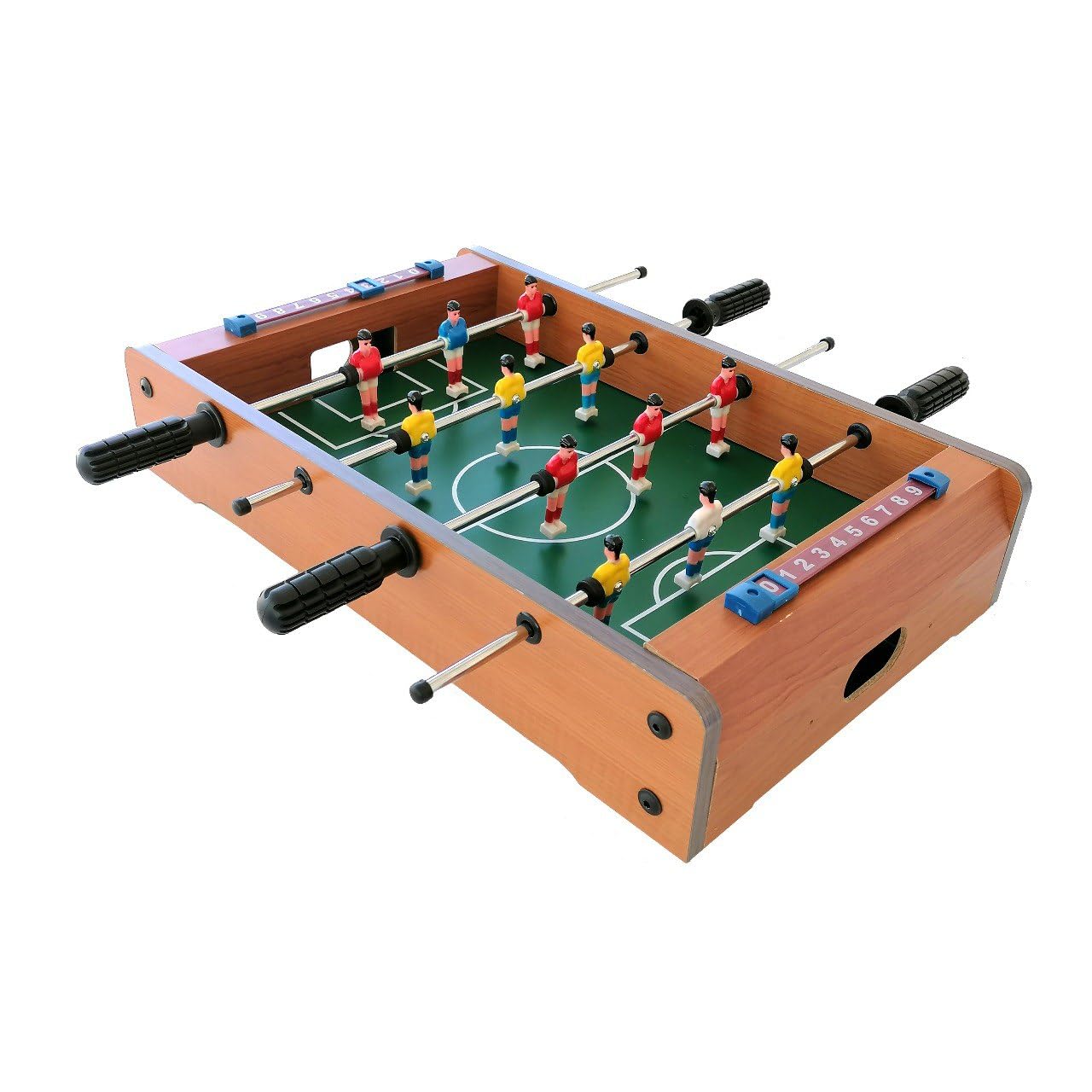 Calcetto Balilla Biliardino da Tavolo Shop SoftAir con Piedi Grandi o Senza Piedicm Aste con 3 Giocatori Segnapunti e 2 Palline da Gioco (Senza Piedi Small cm 51x31x11)