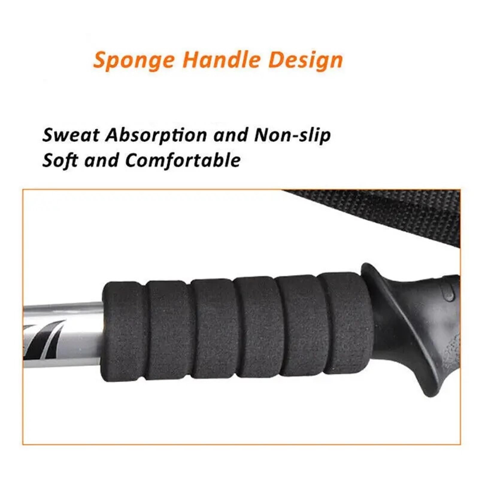 Kij trekkingowy, zestaw 2 kijków do chodzenia, składana laska do wędrówek, na kemping, plecak