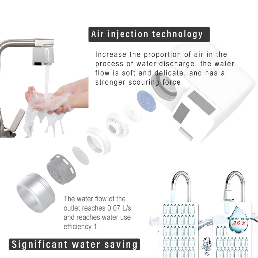 Rubinetto con sensore a infrarossi Sensore automatico di risparmio idrico Rubinetto anti-trabocco Cucina Bagno Induttivo