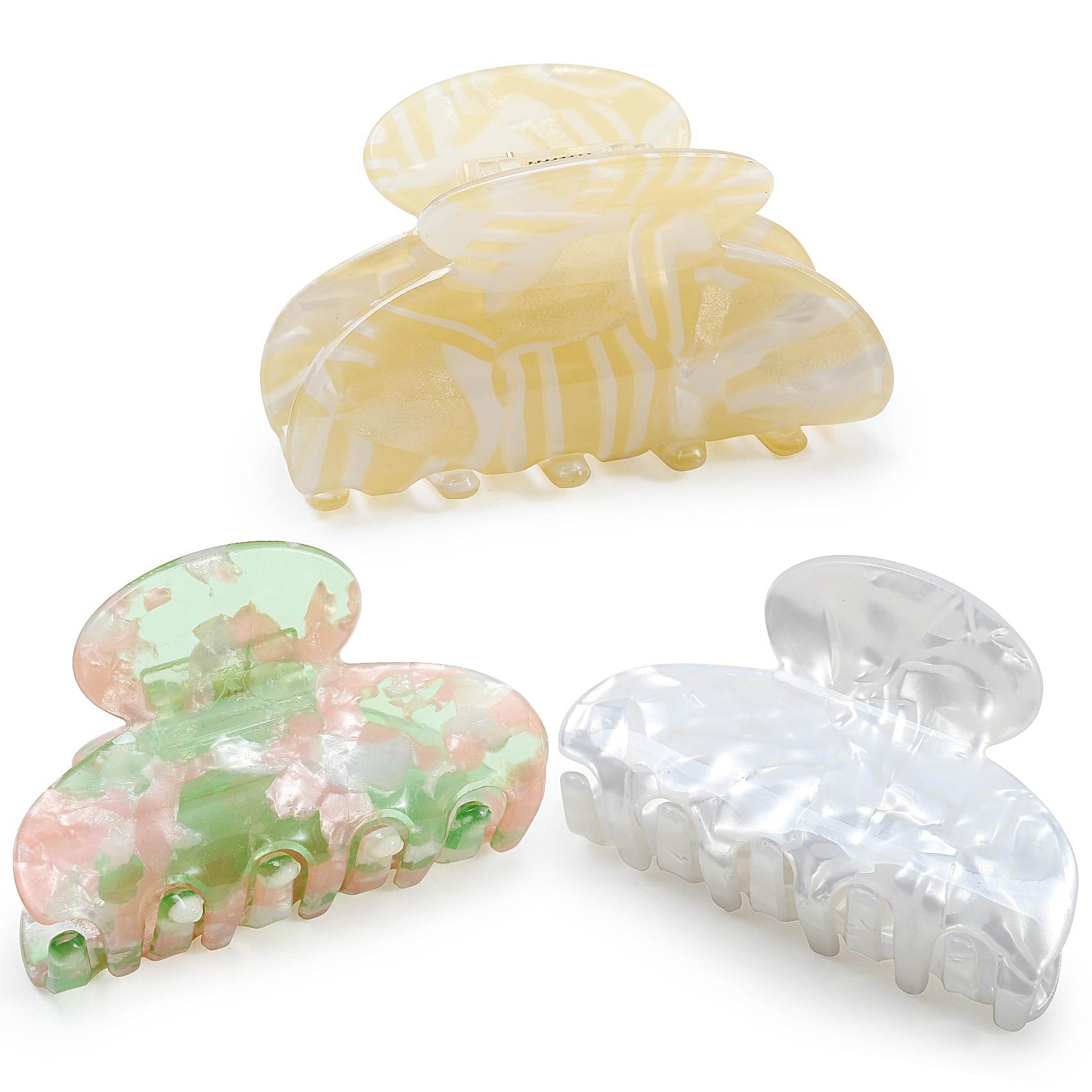 Bgffuy Medium Claw Clips for Women Girls - Hair Clips for Thin or Thick Hair, Non-slip Jaw with Strong Hold for Hair Stylish Hair Accessories 3Pcs