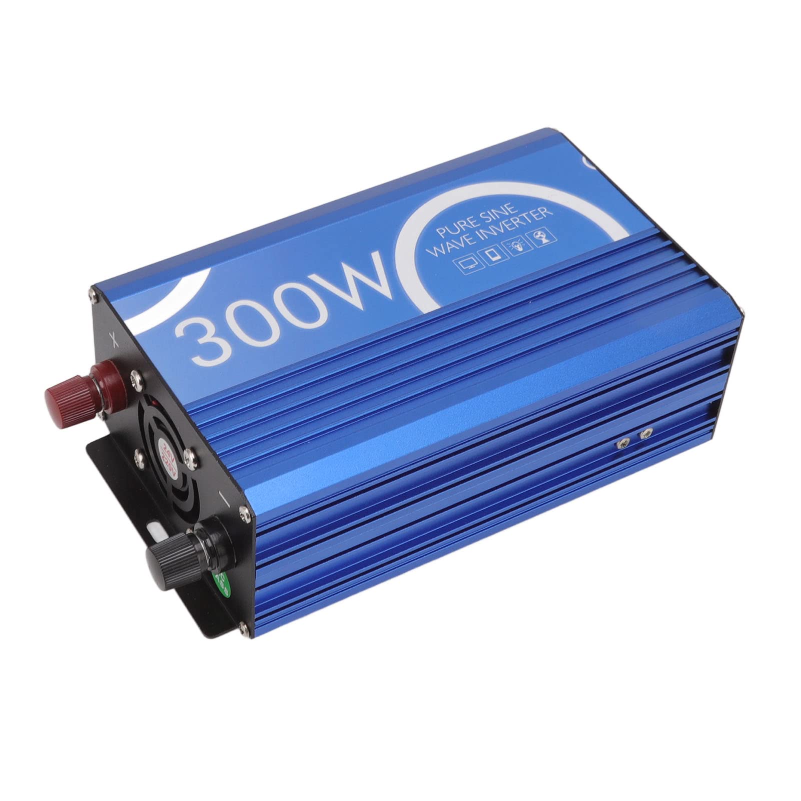 Inverter di Potenza a Onda Sinusoidale Pura da 300 W Controllo Intelligente Durevole per Elettrodomestici Veicoli Alluminio 8,9x4,6x2,8 Pollici