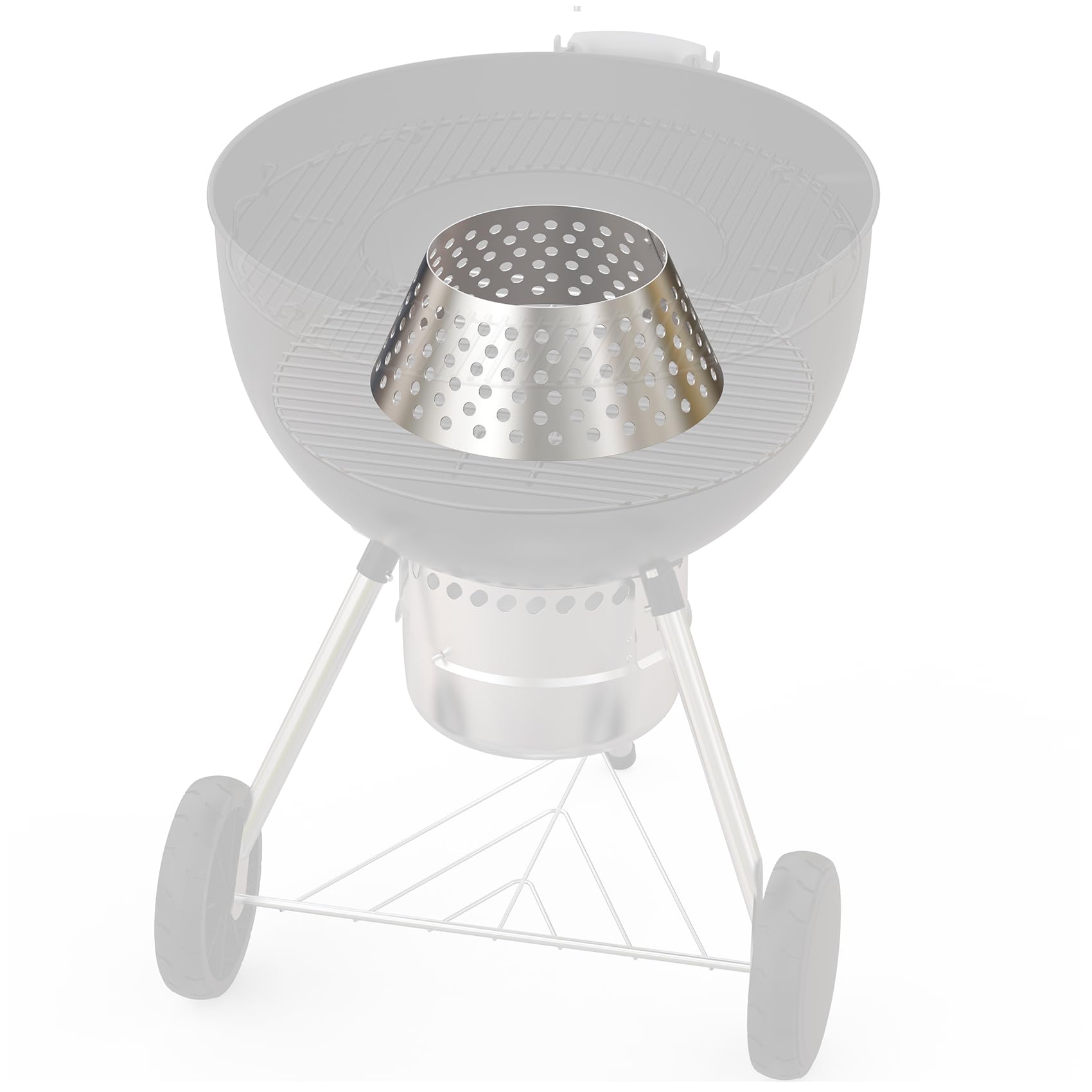 onlyfire Panier à Charbon Perforé, Favorise la Circulation de l’Air et Une Combustion Uniforme, Accessoires pour Weber Kettle 57 et 67 cm, Compatible avec Big Green Egg, Kamado Joe