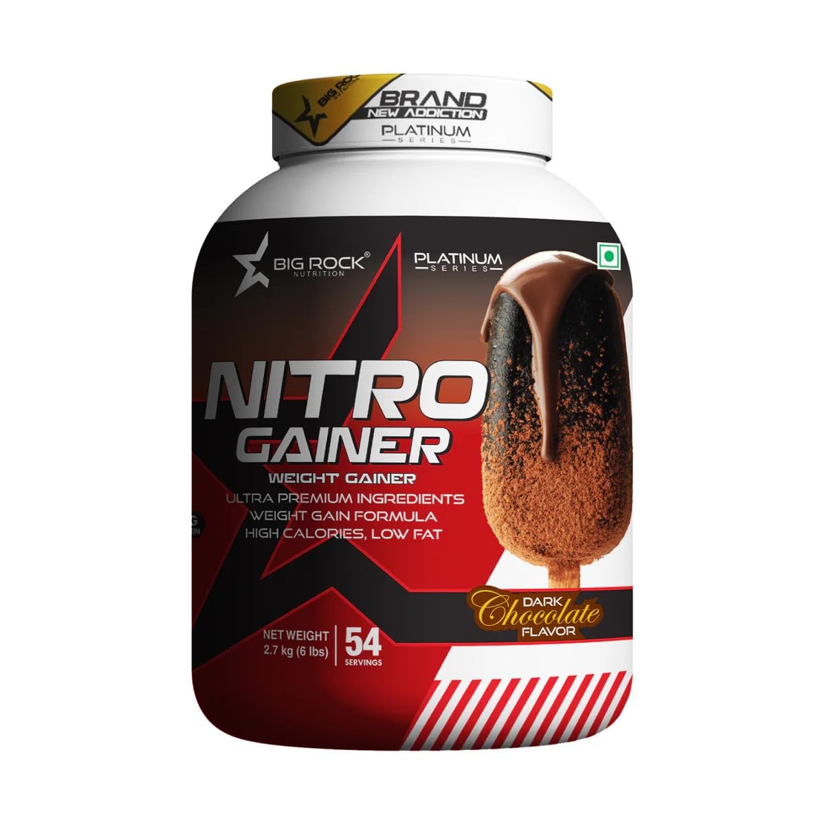 BIG ROCK NUTRITION Nitro Weight Gainer for Men and Women (Chocolate, 2.7Kg/ 6Lbs, 54 Servings) | Muscles Mass Gainer Boosts Strength with High Calories and Low Fat (B0D83H14VW) Amazon Price History, Amazon Price Tracker