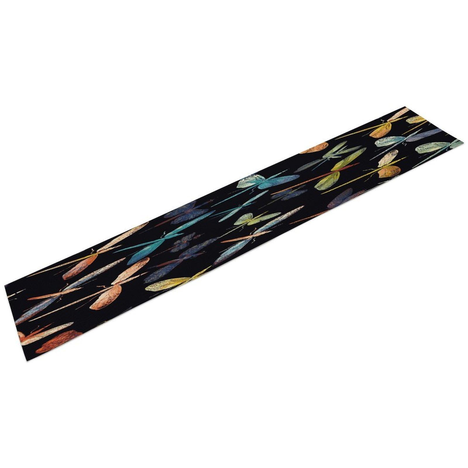Colorful Dragonfly Table Runner Personality Patterned Linen Table Runner Wrinkle Resistant Tablemat Country Rustic Farmhouse Tables Runners Kitchen Dining Table Decoration