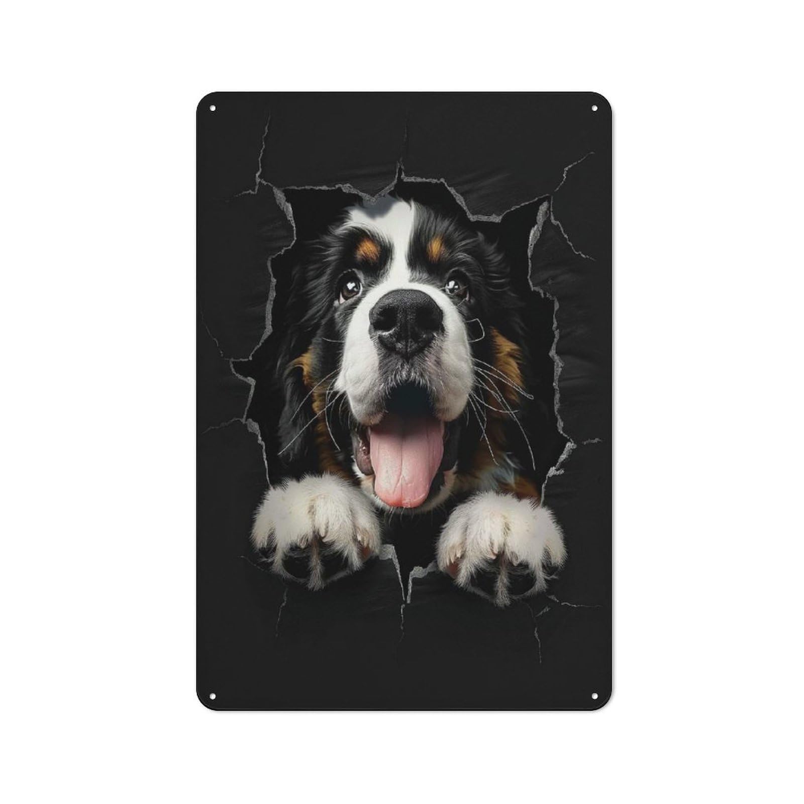 Junmoney Style-21 Saint Bernard Decorative Tin Sign 30X20cm, Distressed Look Vintage Wall Decor For Lounge, Study, Pub Or Wall Gallery
