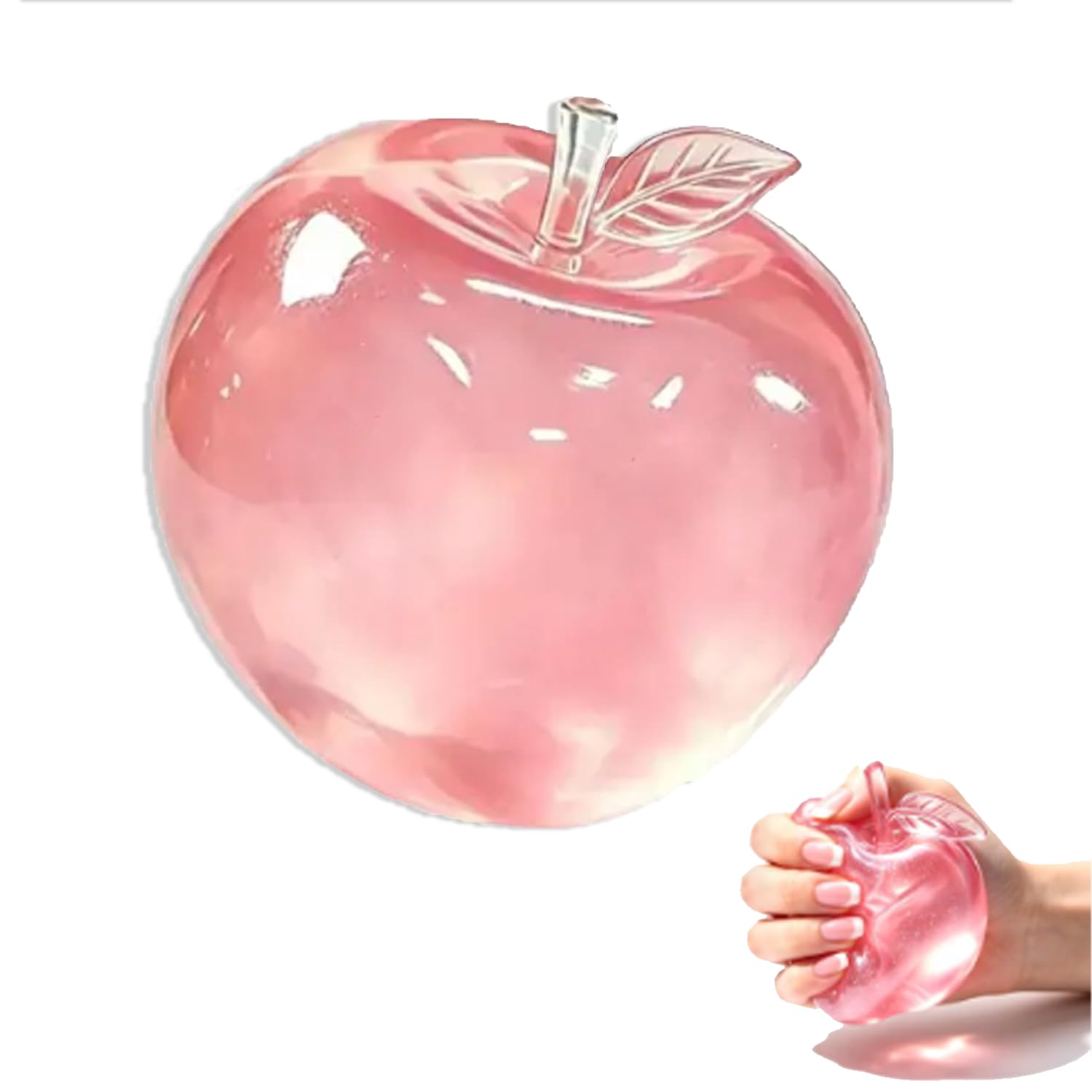 Apple Squishy,Taba Squishy.Stress Relief and Fruit Desktop Decor for Office Workers and Students (Pink)-image-41