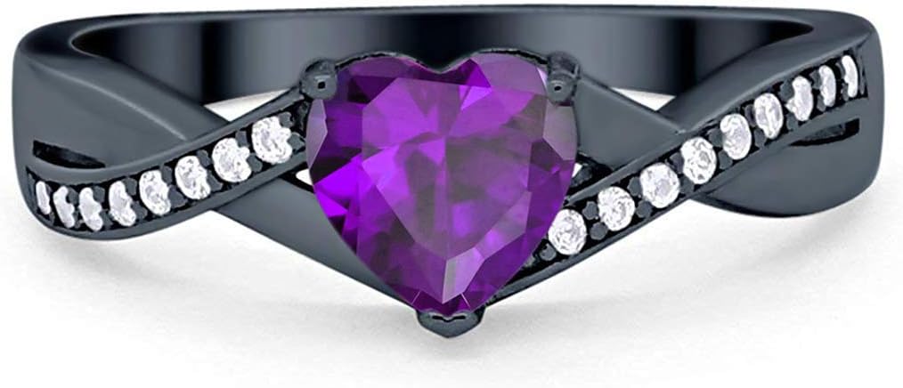 Infinity Accent Wedding Band Ring Heart Shape Simulated Blue Aquamarine Round CZ 925 Sterling Silver Choose Color