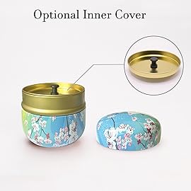 Qopoto Body Powder Puff and Container for Dusting Powder, Women Powder Puff and Powder Case for Bath and Travel (Plum Blossom)