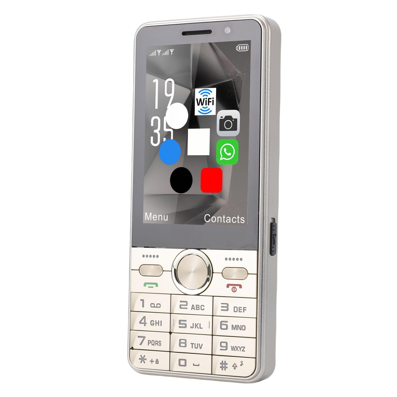 VBESTLIFE Telefono Sbloccato 4G, Telefono Cellulare Doppia SIM con WiFi Bluetooth, Touch Screen da 3,5 Pollici, Android 8.1, Suono Forte, Tasti Grandi, per Studenti Anziani (GOLD)