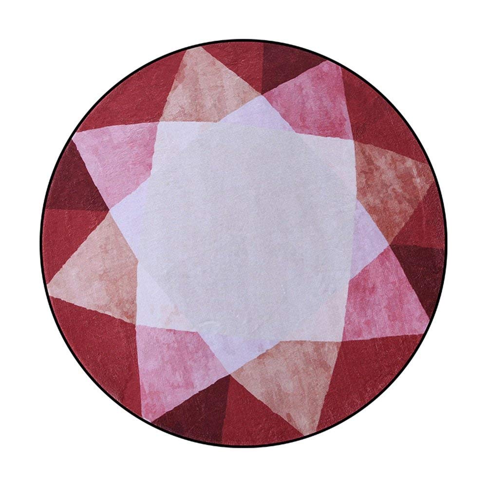 Alfombra nórdica redonda MU de patrones geométricos coloridos con base de seguridad antideslizante 4