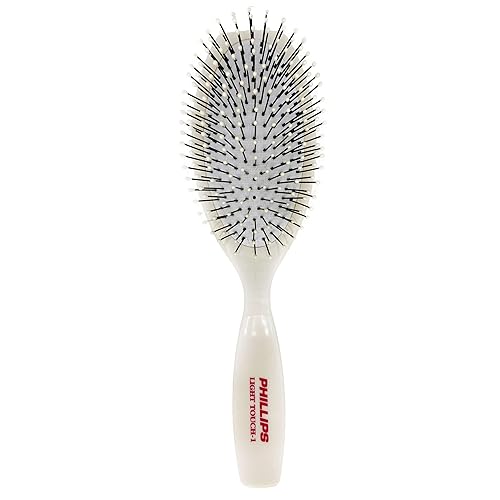 Phillips Brush Co Light Touch 1 Cepillo acolchado ovalado con cerdas de nailon con punta de bola, mango contorneado