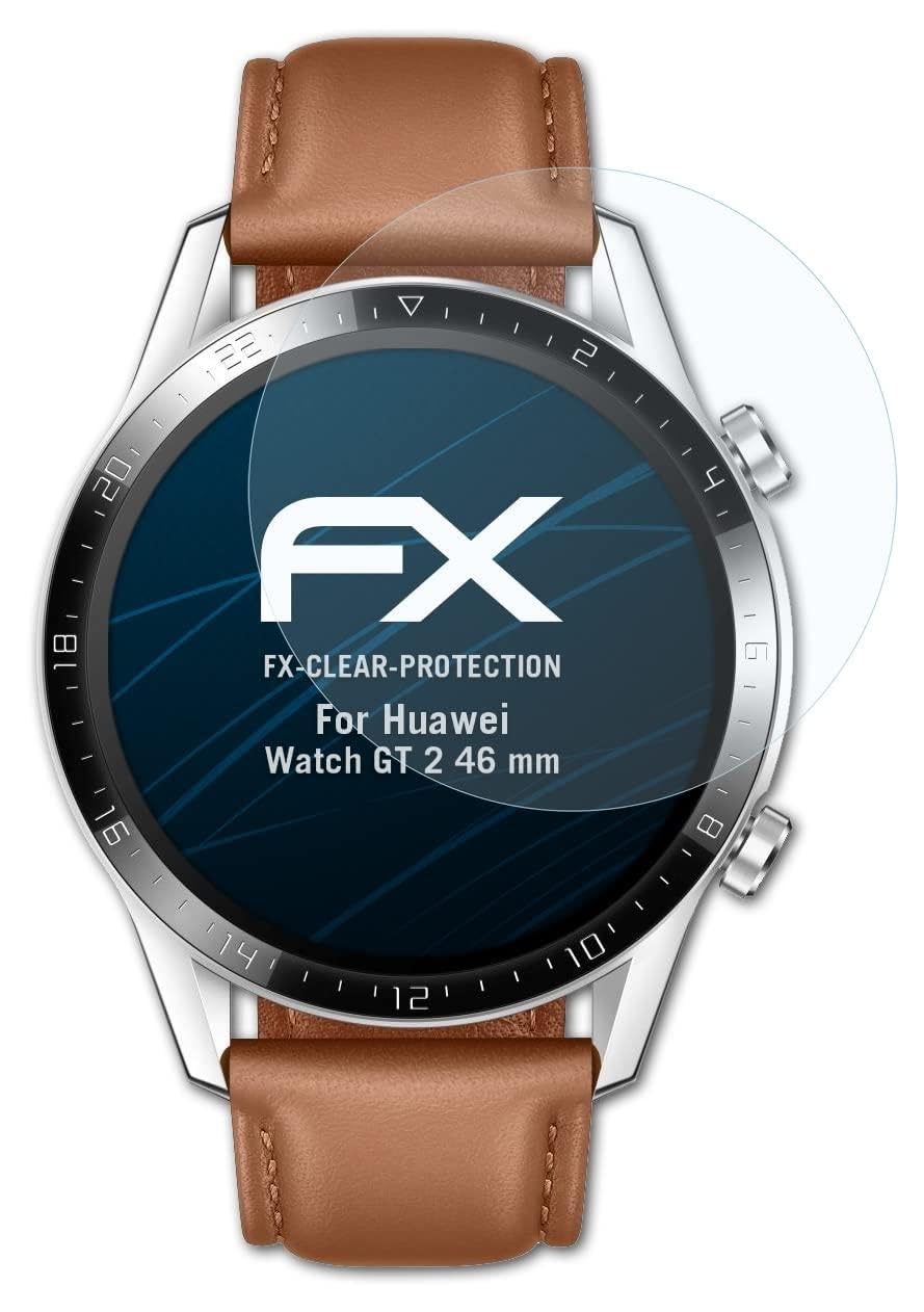 atFoliX Screen Protection Film compatible with Huawei Watch GT 2 46 mm Screen Protector, ultra-clear FX Protective Film (3X)