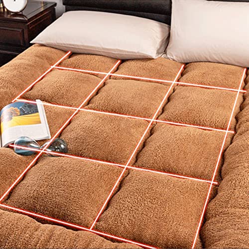 Futonmatras Japanse Vloer Tatami Mat Dikker Opvouwbaar Oprolbaar Slaapkussen Slaapzaal Bed Kussen Ligstoel Kussen Bed Voor Gastenbank (Kleur : Brown, Grootte : 180x220cm) - Afbeelding 5