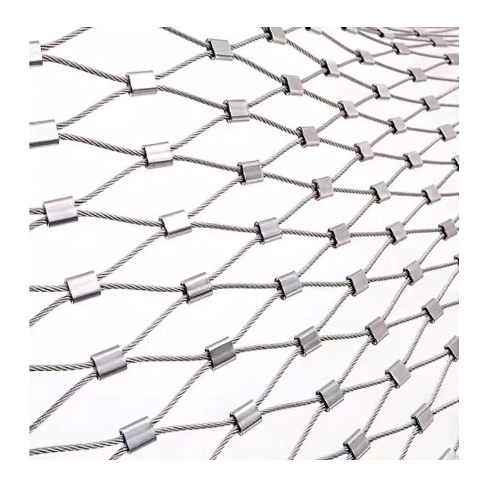 Flexibles Sicherheitsnetz für Treppenschutz, langlebiges 304 Edelstahl-Seilnetz, dehnbares Balustraden-Füllnetz, Mehrzweck-Zoo-Sicherheitsnetz (4'/13.1' x 9.8')
