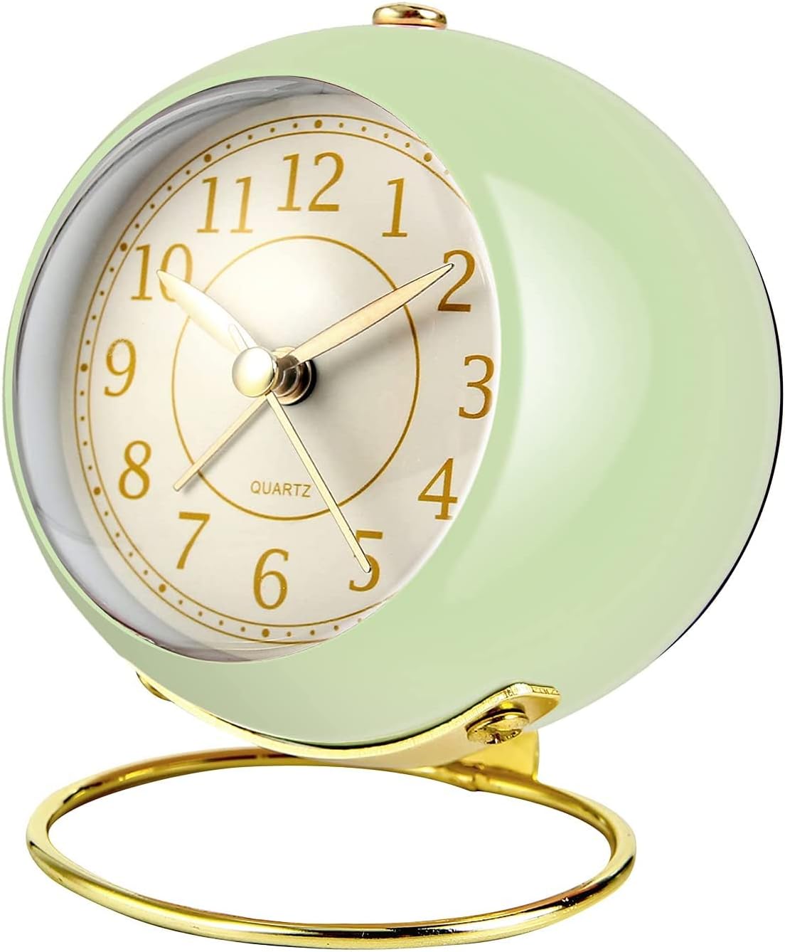 Silent Alarm Clock Small Desk Clocks Classic Non-Ticking Tabletop Alarm Clock Backlight HD Glass Battery Operated Decorative Desk Clock for Bedroom Living Room Office Classroom (No Including Battery)
