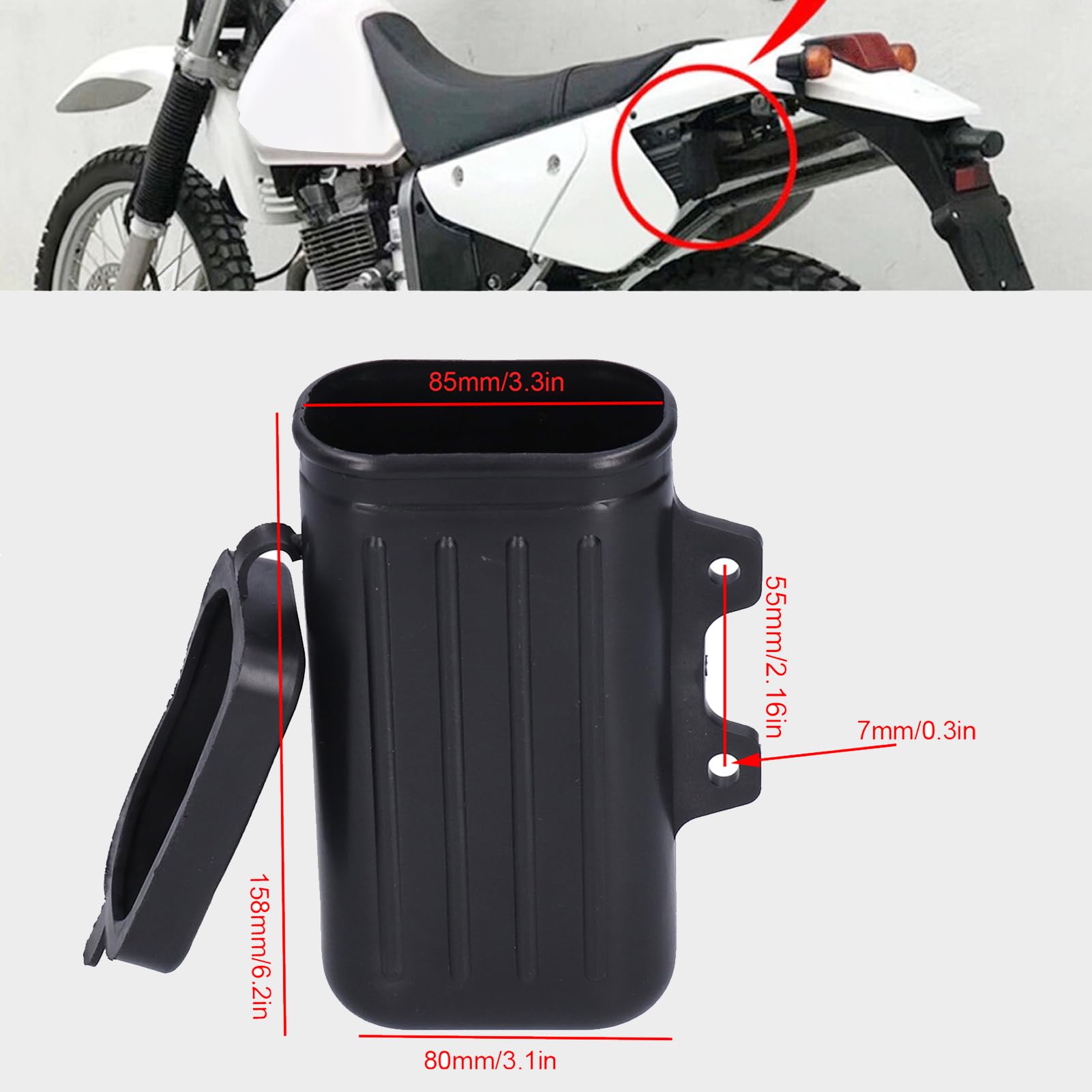 Cassetta degli Attrezzi per Moto, Bottiglia Porta Riparazione, Contenitore in Plastica ABS Adatto per Yamha TW200 Trailway Dal 1987 Al 2015