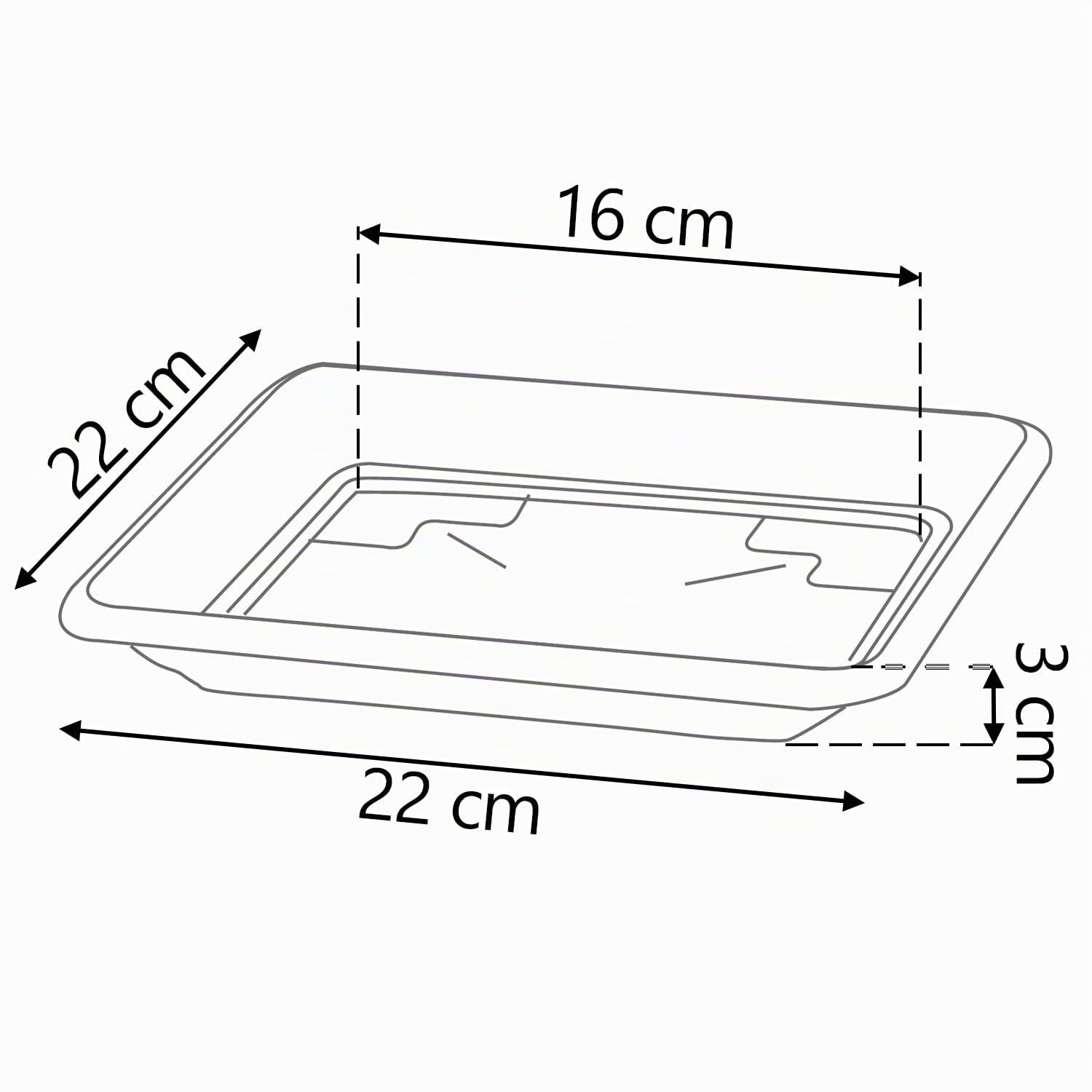 IMJ-Global Set di 10 Vasi e Sottovasi Quadrati Terra in Plastica 24x24x20 cm da Interno Esterno Colore Nero Design Classici