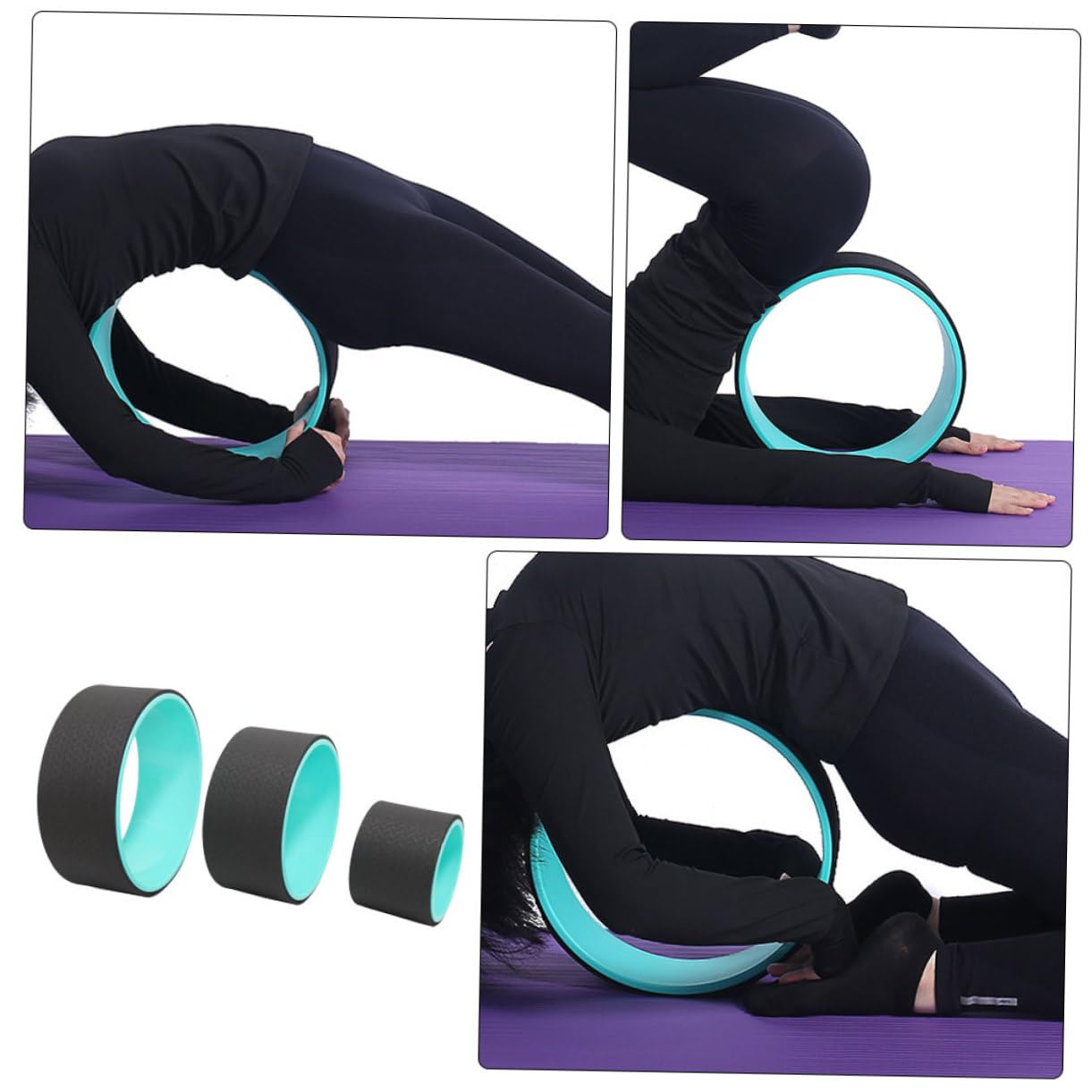 INOOMP Ruota Yoga Per Piegamenti All Indietro Cerchio Yoga Accessorio Di Stretching Rullo Per Esercizi Back Support Senza Fastidio Alla Schiena