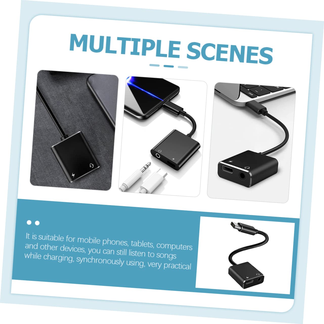 Mobestech 3pezzi Adattatore Usb c Per Cuffie e Caricatore Splitter Audio Per Dispositivi Tipo c Design Compatto e Leggero Trasmissione Audio Chiara Compatibile Con Computer e Smartphone