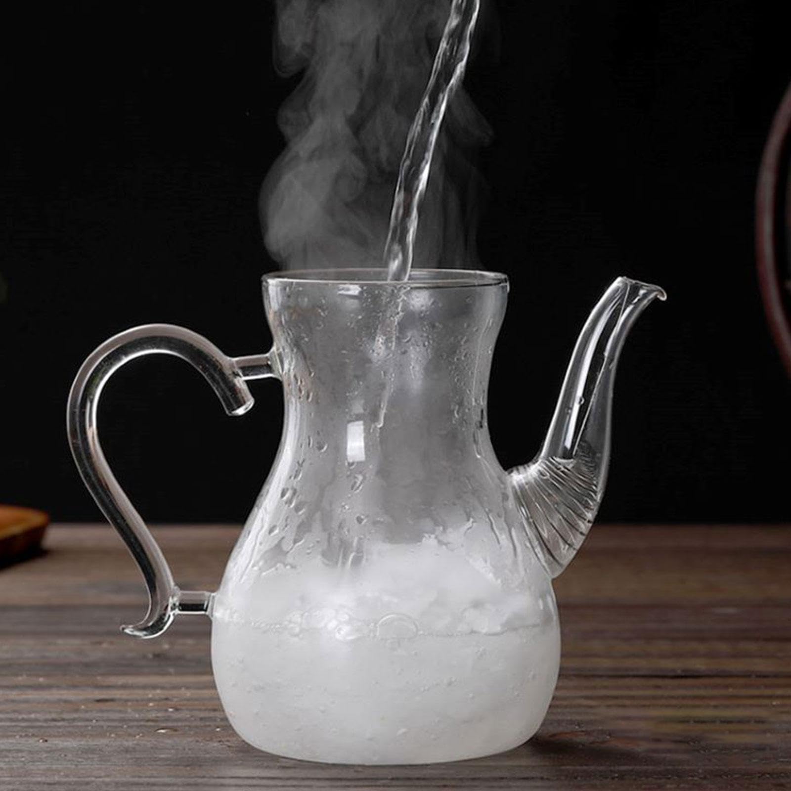 Teekanne aus losen arabischen Gläsern, 1000 ml, hitzebeständig, klares Glas mit Deckel, großes Fassungsvermögen, hochwertiges Borosilikatglas