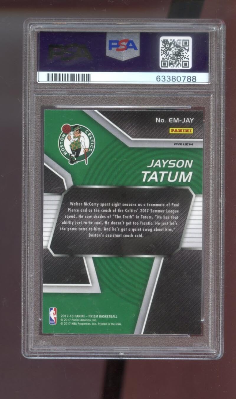 2017-18 Panini Prizm Emergent Fast Break #EMJAY Jayson Tatum ROOKIE RC PSA 9 Graded Basketball Card NBA Jason 17-18 Boston Celtics 2017-2018
