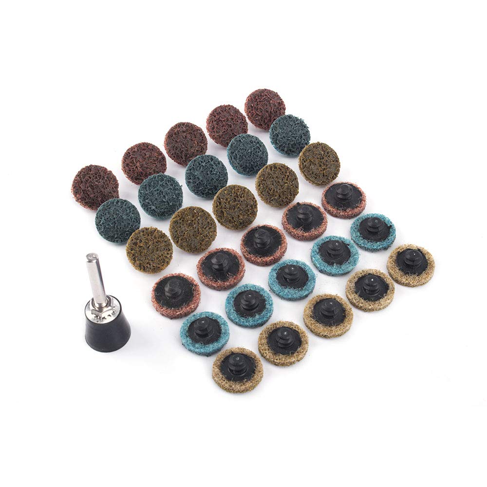 Deizang KUOFU 16Pcs 2" -3'' Roloc Surface Conditioning Buffing Dics Quick Change Prep Polishing Pad Set with 1Pc 1/4'' Holder 1inch set KFAfpj0000112-001