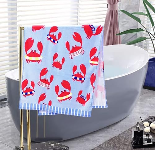 Yifontin Beach Towel For Kids Velour Terry Blanket Throw 100% Cotton 25.5X51 Inches For Swimming Bath Travel Camping And Picnic, Red Crab. #TOP6