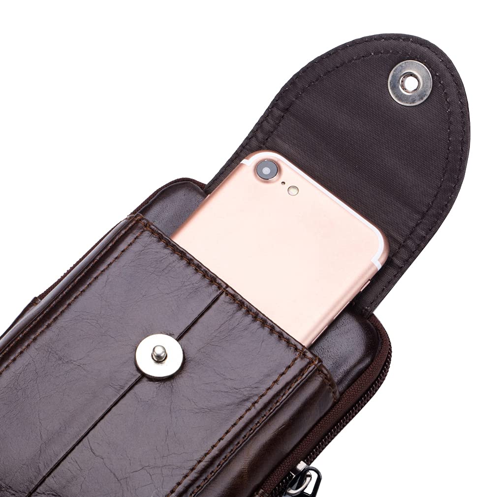 Skórzany pasek na telefon kabura etui na talię torba dla mężczyzn podróż na zewnątrz kemping telefon komórkowy pętla portfel uchwyt etui opakowanie