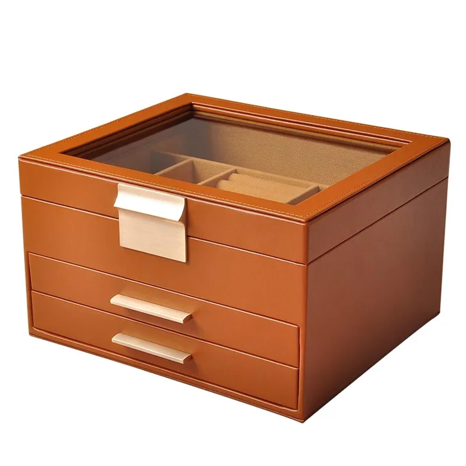 High-capacity Three-layer Flannel Jewelry Box Drawer Storage Earrings Necklace Ring per Gioielli e Orecchini