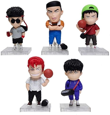 Amazon Co Jp スラムダンク 赤木剛憲 三井寿 宮城リョータ 桜木花道 流川楓 90mm モデル おもちゃ 塩化ビニル アクションフィギュア 全5種 ホビー