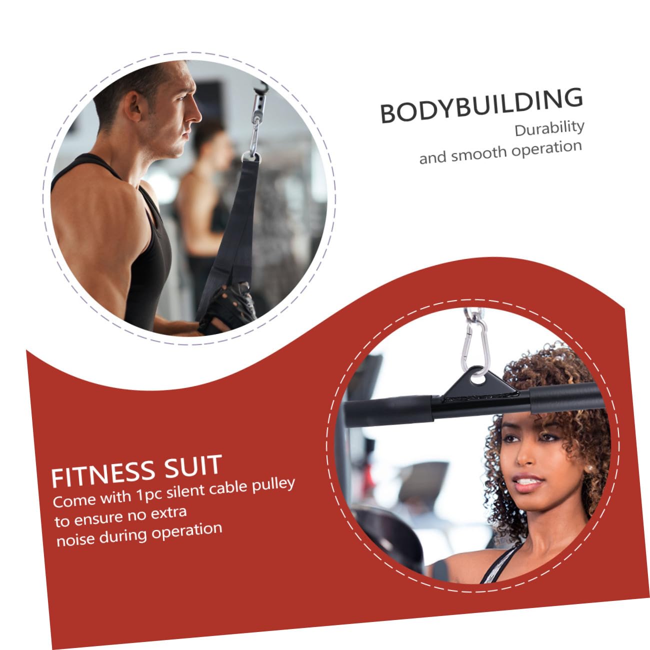 Abaodam 9stücke Seilzugsystem Latzugsystem Trainingsgerät Fitnessgerät Für Armkrafttraining Brustmuskel Rückenmuskel Muskelaufbau Kraftsteigerung