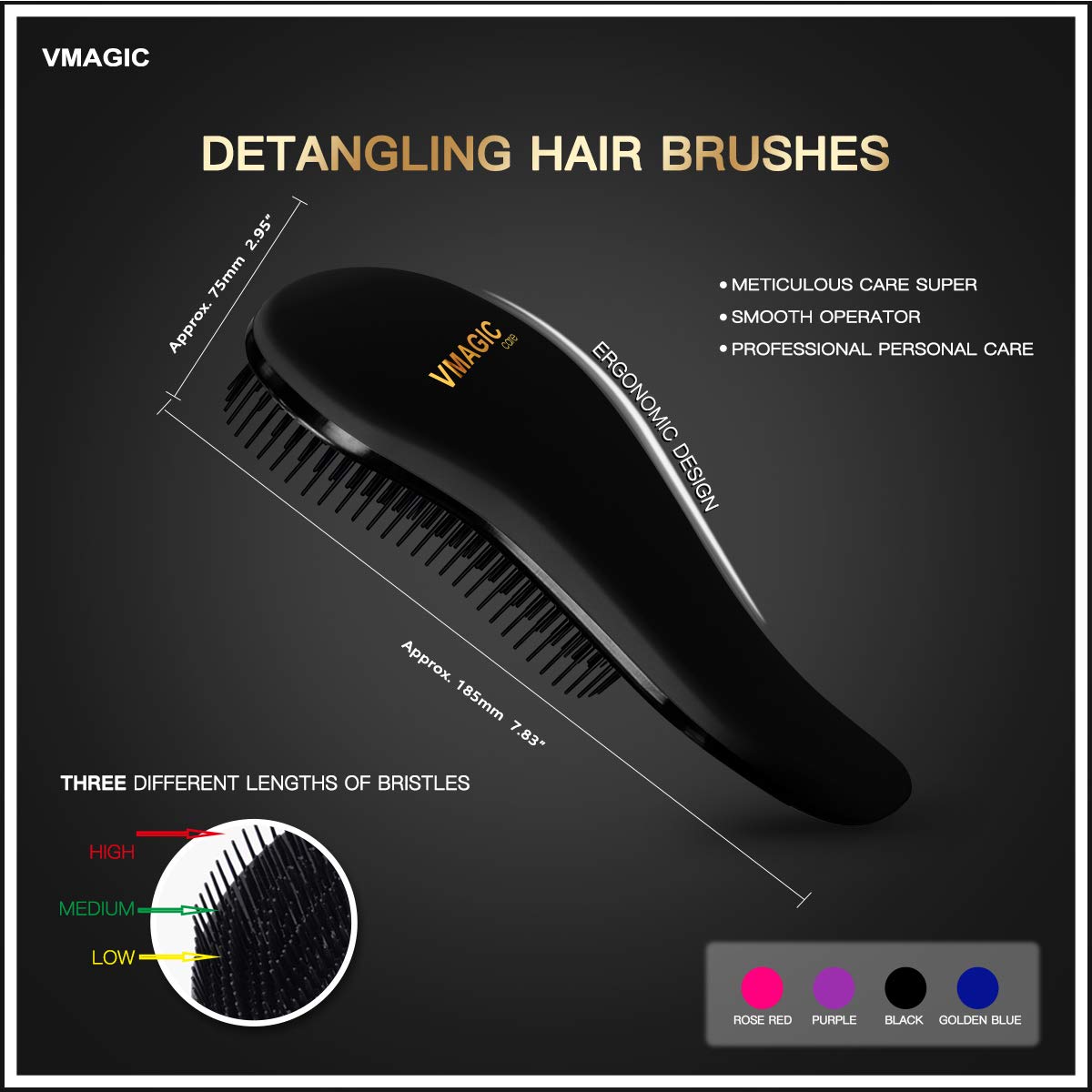 Detangling Brush, glide the Detangler Brush through Tangled hair, Best Comb for Women Girls, Men & Boys - Image 3