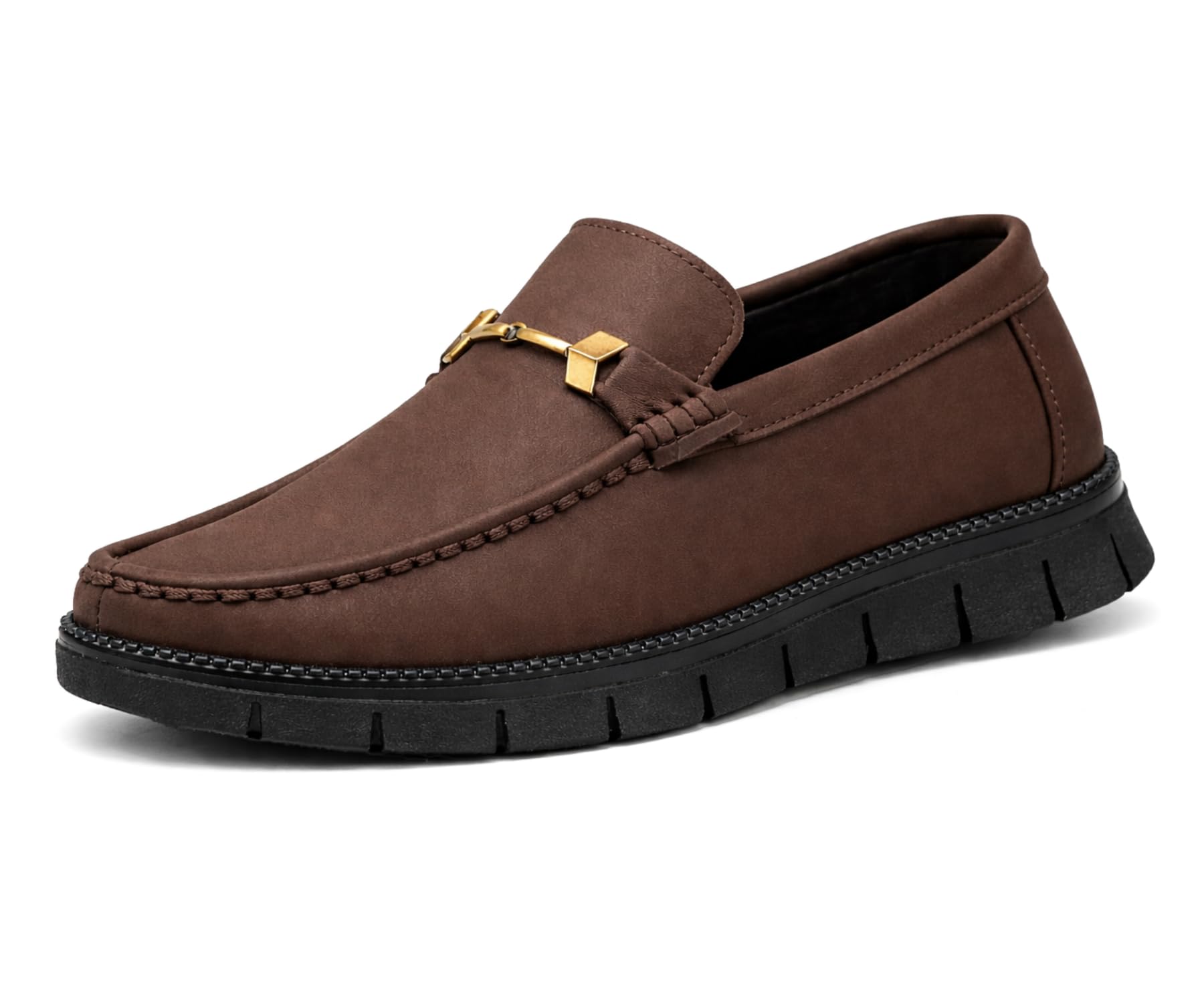 Men’s Casual Loafers | Synthetic Leather Upper | Comfortable PU Sole | Slip-On Buckle Office, Party Shoes-image-23