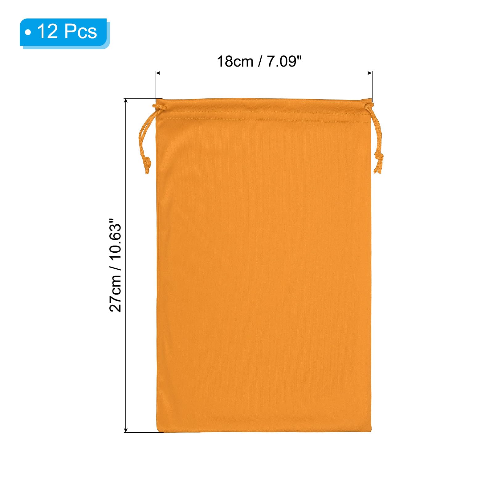 PATIKIL Ski Goggle Bag, 12 Pack Soft Microfiber Snow Goggles Protective Storage Case Sleeve Drawstring Pouch for Camera Lenses, Sunglasses, Eyeglasses, Orange