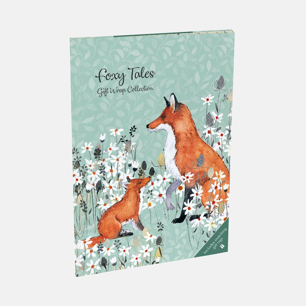 Gifted Stationery Company Gift Wrap Collection – 10 Premium Decorative Wrapping Sheets & 22 Matching Gift Tags – Gift Wrap Book for All Occasions (Foxy Tales)