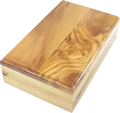 Miniatura 1 de Caja grande de madera de olivo, joyero, caja de rosario, caja de recuerdo hecha en Tierra Santa, caja de madera rectangular ideal para guardar