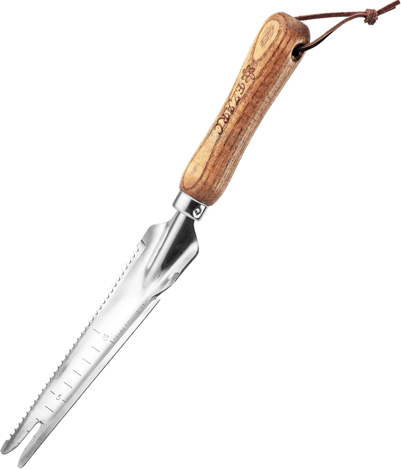 EZARC Herramienta de Deshierbe Manual, Paleta de Trasplante Multifuncional de Acero Inoxidable para Desherbar, Cavar, Podar