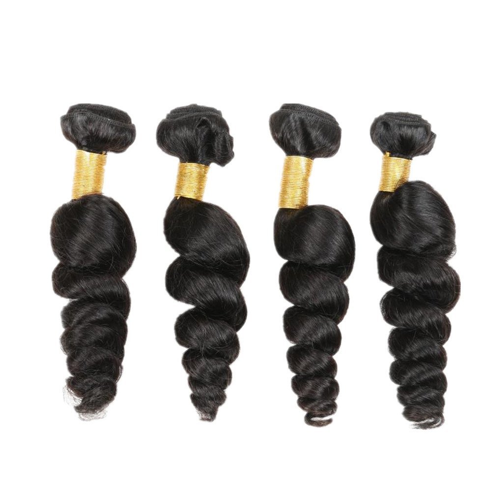 Natural 14" Brazillian Virgin Loose Wave Curly Hair Extensions 100% Human Hair