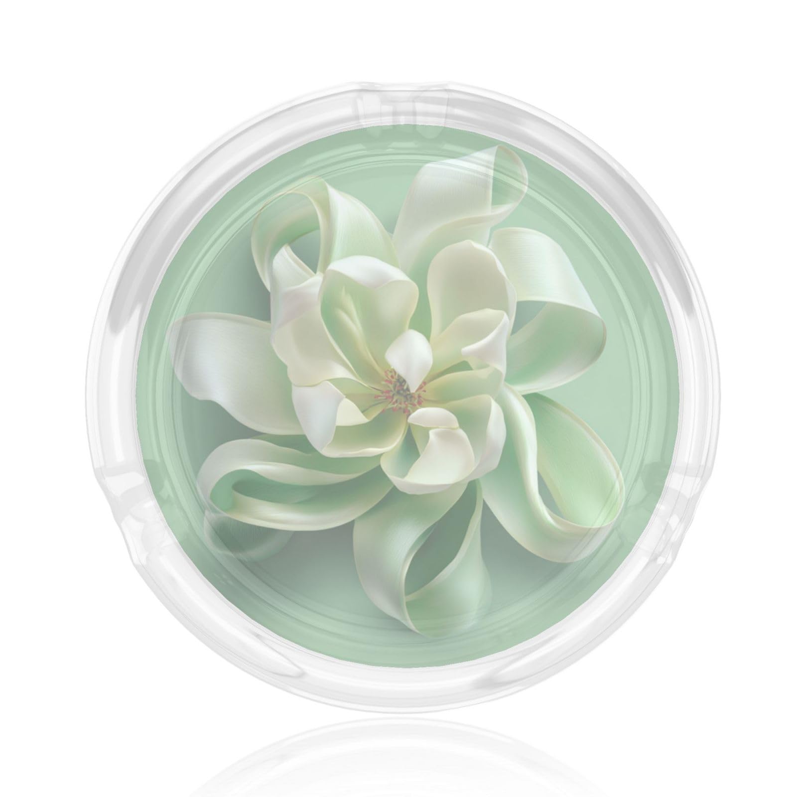 Magnolia Flower Silk Texture On Light Green Glass Ashtray For Cigarettes Ash Trays Case For Home Office Decor