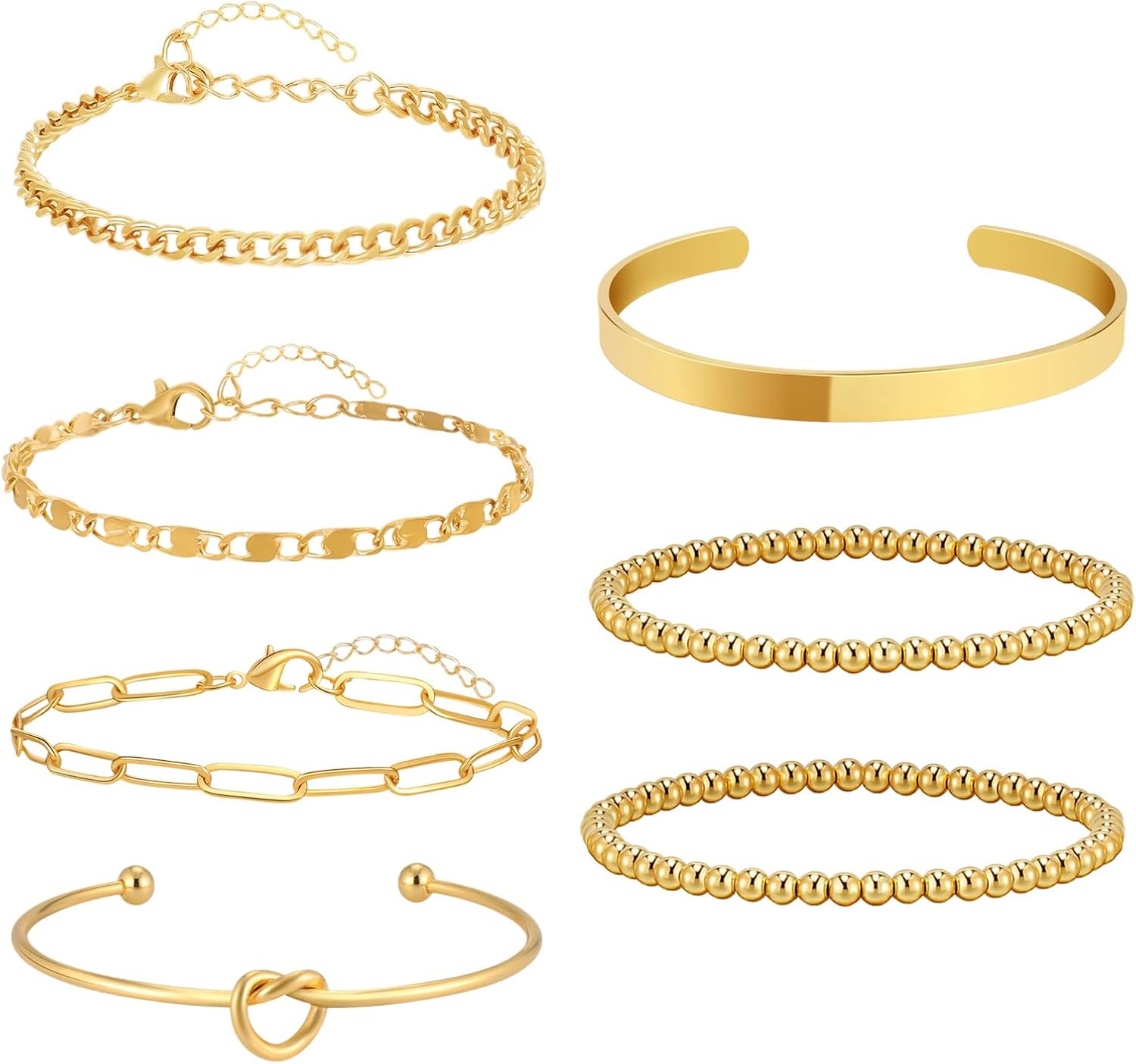 Gold Bracelets for Women Dainty Stackable Bracelet Set Real Gold Plated Link Chain Trendy Bracelets Adjustable Charm Bangle Cuff Stack Link Bracelets Pack Gold Jewelry Sets for Women Gold Bracelets for Women Dainty Stackable Bracelet Set Real Gold Plated Link Chain Trendy Bracelets Adjustable Charm Bangle Cuff Stack Link Bracelets Pack Gold Jewelry Sets for Women