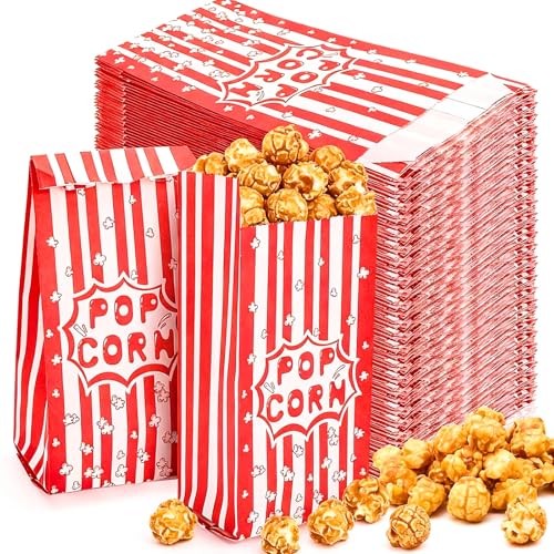 Image of 400 Pcs Small Paper Popcorn Bags, 1 Oz Movie Night Pop Corn Bags, Oil-proof Paper Popcorn Bag Bulk for Popcorn Machine, Popcorn Containers Cups for Individual Servings, Party supplies
