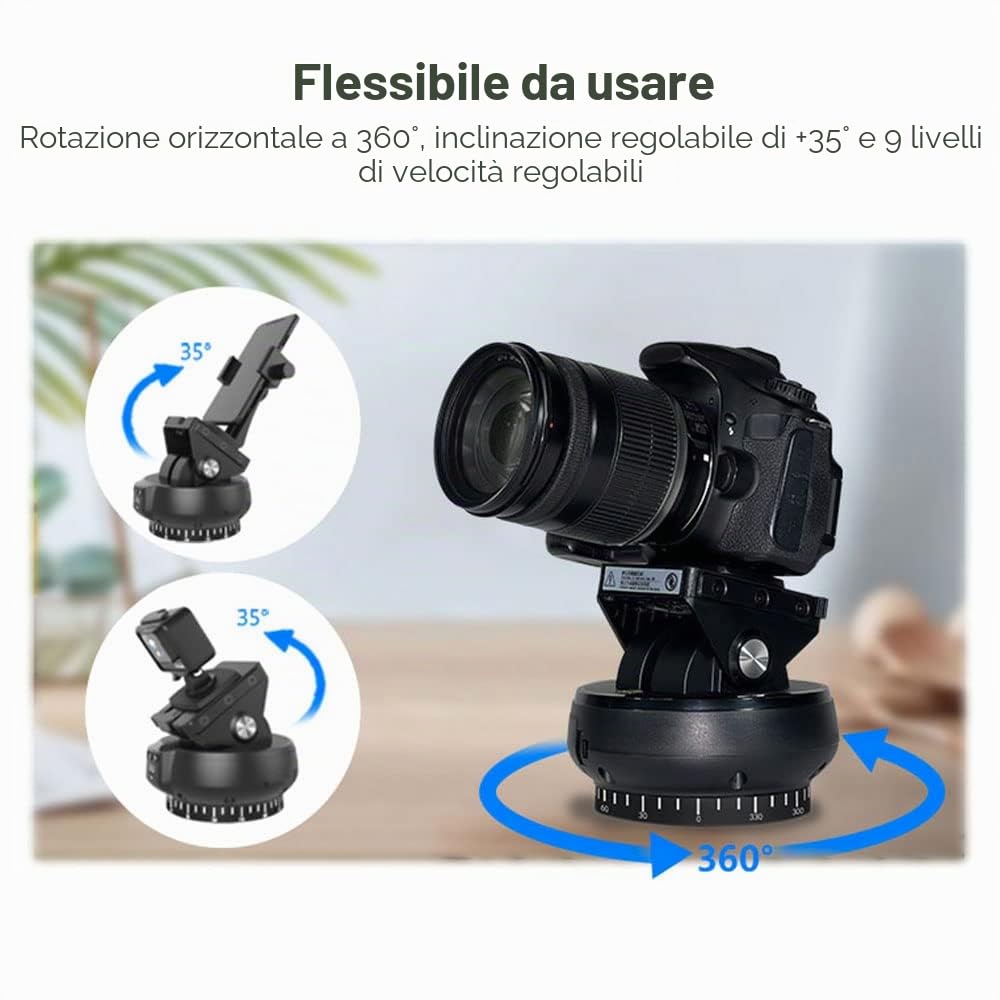 Andoer Testa per Treppiede con Testa a Sfera Panoramica Ruotabile di 360° Testa Fluida per Treppiede per Videocamera Fotocamera DSLR Compatta tabilizzatore Fotocamera Fotografia Professionale