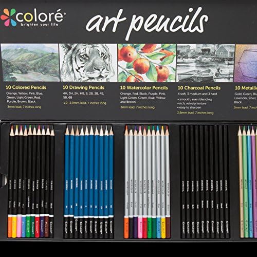 Download Colore Premium Art Pencils Pack - 50 Assorted Pencil Set ...