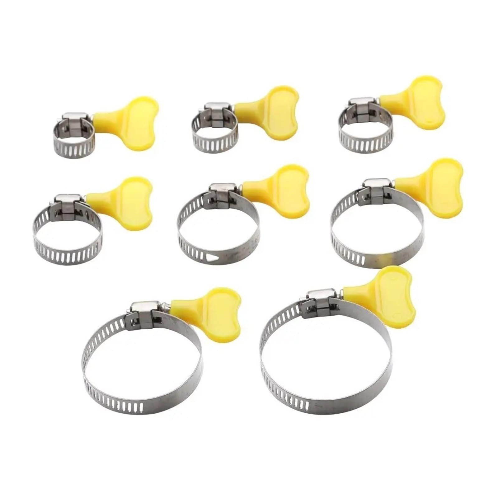 Lot de 5 colliers de serrage circulaires en acier inoxydable pour tuyau d'air, eau, carburant, fixations de tuyaux d'eau, colliers de serrage très résistants (19-29 mm de type 1)