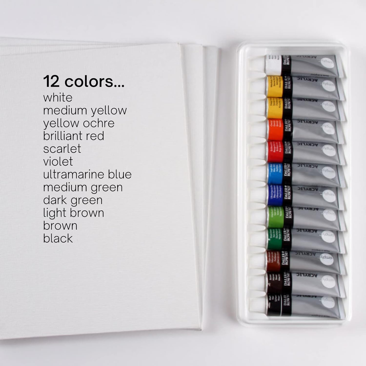 MURCY Acrylic Paint Set - 12 Vibrant Colors for Kids & Adults, 12mL Tubes, Ideal for Wood, Canvas, Fabric, Ceramics - Art Supplies (12 Pack of 12 mL) 2