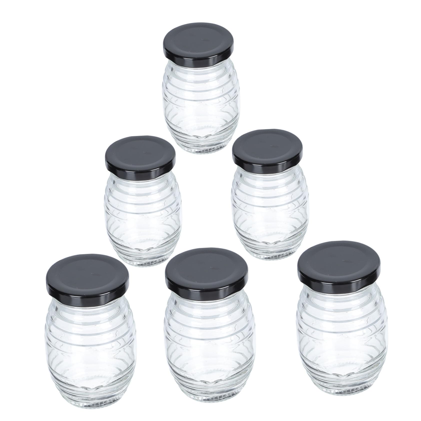 COLLBATH 6pcs Honey Bottle Food Containers with Lids Reusable Storage Bottles Seasoning Bottles Sauce Containers Mel Dispenser Mel Bottles Creative Condiment Dispensers Transparent Iron