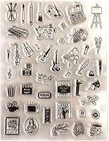 Vista 1 de NZJ Summer Little Things Collection - Gafas de dibujo de barcos y hierbas, tarjetas transparentes para carpeta de relieve, plantillas